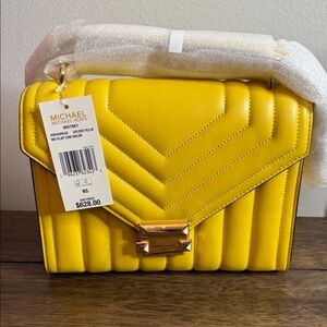 Michael Kors Golden Yellow Quilted Crossbody Bag
